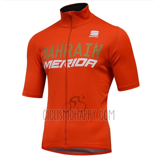 Bahrain Merida SS Cycling Jersey Bib Short 2018 Short Sleeve Orange